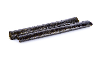 roasted roll seaweed on white background