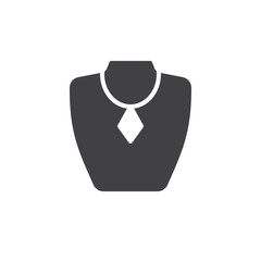 Obraz premium Necklace display icon vector, filled flat sign, solid pictogram isolated on white. Jewelry bust symbol, logo illustration. Pixel perfect vector graphics