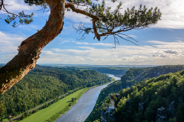 Landscape in Germany. Saxon Switzerland national park in Saxony