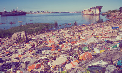 Contrast views of Montevideo port