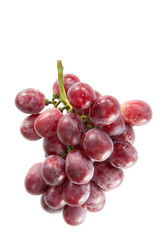 red grapes fruit on white