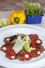 smoked meat with vegetables