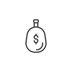 Money bag icon vector, filled flat sign, solid pictogram isolated on white. Charity symbol, logo illustration