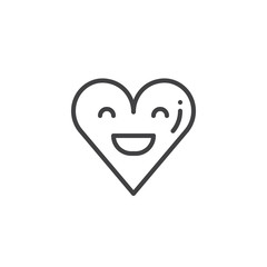 Happy heart icon vector, filled flat sign, solid pictogram isolated on white. Charity symbol, logo illustration