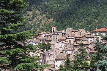 Fototapeta na wymiar View of Italian Scanno old town in province of L'Aquila the Abruzzo region