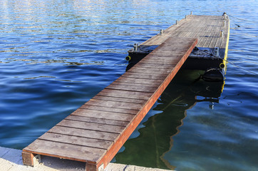 Wooden bridge for diving into the sea.