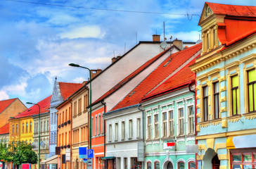 Fototapeta premium Buildings in the old town of Trebic, Czech Republic