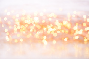 Abstract gold bokeh. Christmas and new year theme background.