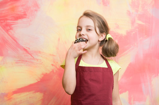Small girl on colorful background.