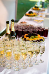 Served in a tent table with a buffet table