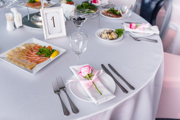 Served banquet table