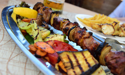 schaschlik mit gemüse