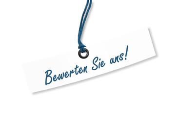 Bewerten Sie uns! Label