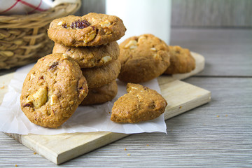 Cookies cut on paper.
