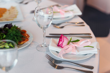 Served banquet table
