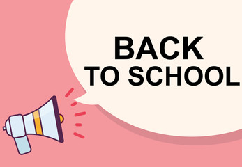 Back to school word with megaphone illustration graphic design