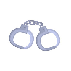 Pair of metallic handcuffs cartoon vector Illustration