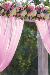 wedding decoration floral elements closeup