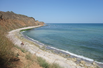 Sea coast at the north of Vama Veche resort at the Black Sea in Romania