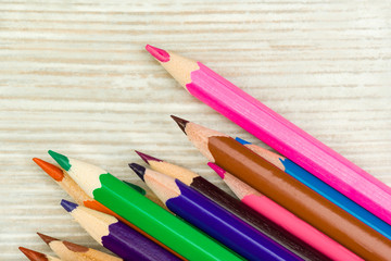 Obraz premium Colored pencils in the right corner