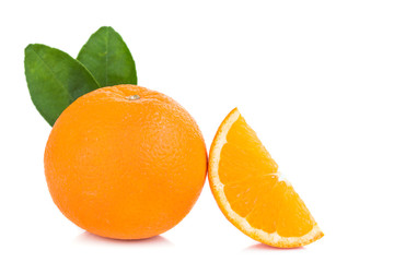 fresh orange isolated on white background