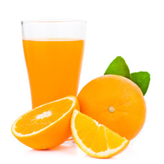 fresh orange isolated on white background