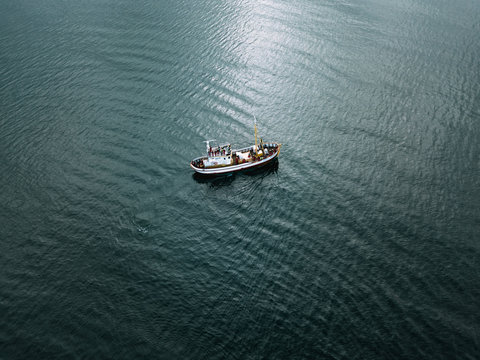 Vessel at sea in the ocean