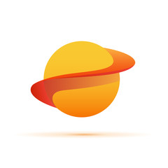 Vector shape of a sphere. Abstract Saturn © puckillustrations