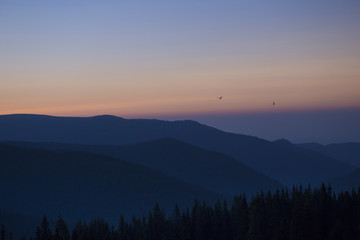 sunset in the mountains