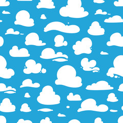 Obraz premium seamless pattern with cartoon clouds