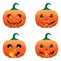Set of pumpkins for Halloween