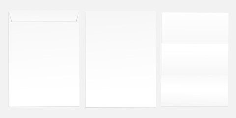 Blank paper envelopes for your design. Vector envelopes template.