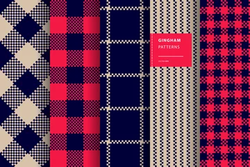 Foto op Canvas Gingham plaid seamless pattern set © vector punch
