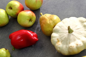 Autumn crops among fruits and vegetables.