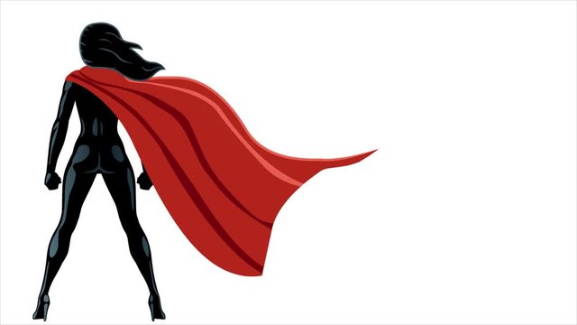 Super Heroine Back Isolated / Animation of super heroine with alpha channel. 
