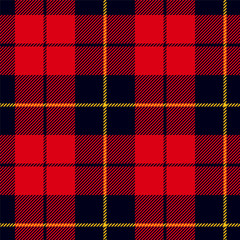 Scottish plaid in red, black, yellow. Wallace tartan seamless pattern - 171426960