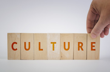 CULTURE word made with building blocks - obrazy, fototapety, plakaty
