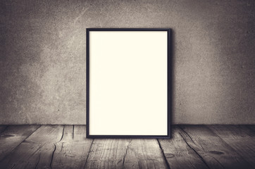 Empty poster with floor and wall