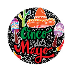  Cinco De Mayo, Hand lettering poster.