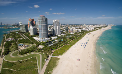 Aerial view of South Miami Beach, Florida, USA