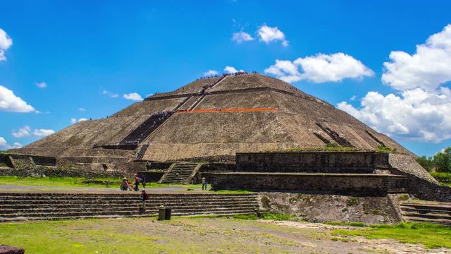 Teotihuacan, Mexico City, Ancient Mesoamerican Pyramids, Time Lapse, 4k
