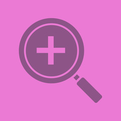 Obraz premium Zoom in. Magnifying glass with plus glyph color icon
