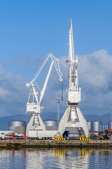 Fototapeta premium view of the harbor crane