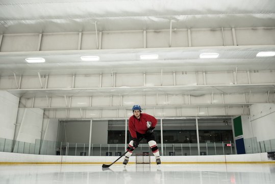 Player playing ice hockey