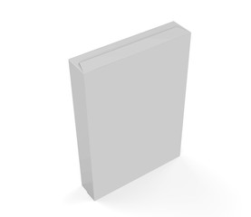 Blank White Paper Packaging Box, Mock Up Template On Isolated White Background, Packaging Box For Food Products, Supplement, Perfume, Cosmetics. 3D Illustration