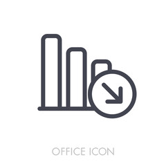 Decrease outline icon. Office sign