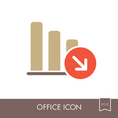 Decrease outline icon. Office sign