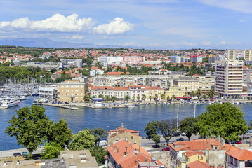 Obraz premium Zadar city from tower. Dalmatia. Croatia.