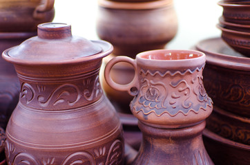 Ukrainian utensils made of clay