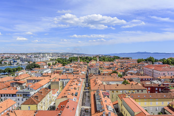 Fototapeta na wymiar Zadar city from tower. Dalmatia. Croatia.